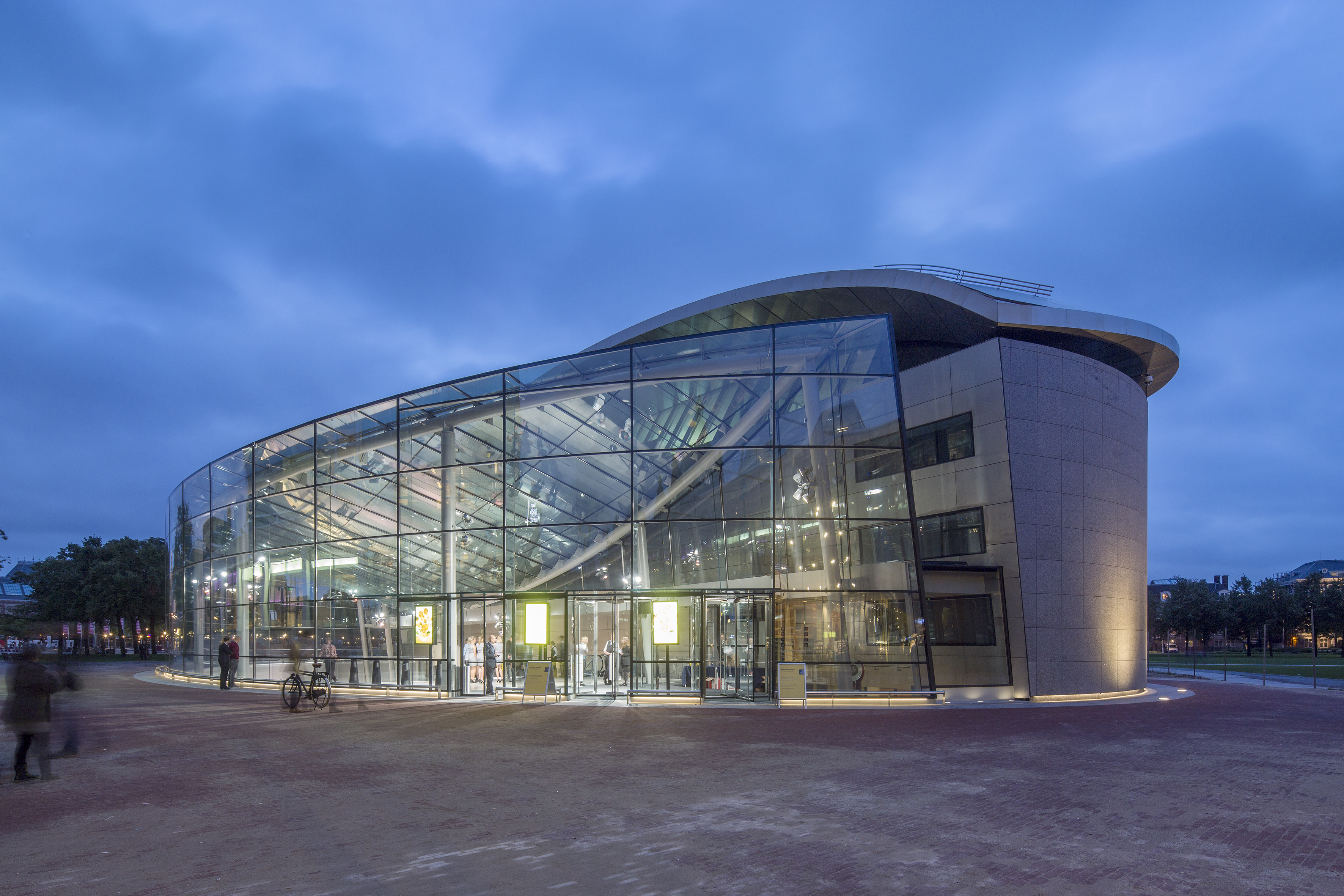 The pavilion-like expansion of Amsterdam's Van Gogh Museum faces the city's Museum Plaza.