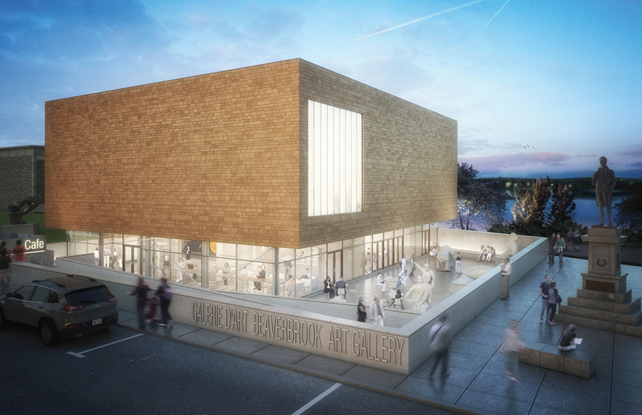 The proposed expansion to the Beaverbrook Art Gallery by MacKay-Lyons Sweetapple Architects wraps around a portion of the existing museum.