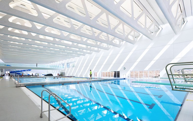 Guildford Aquatic Centre, in Surrey, British Columbia, by Bing Thom Architects, Shape Architecture (Associate Architect)