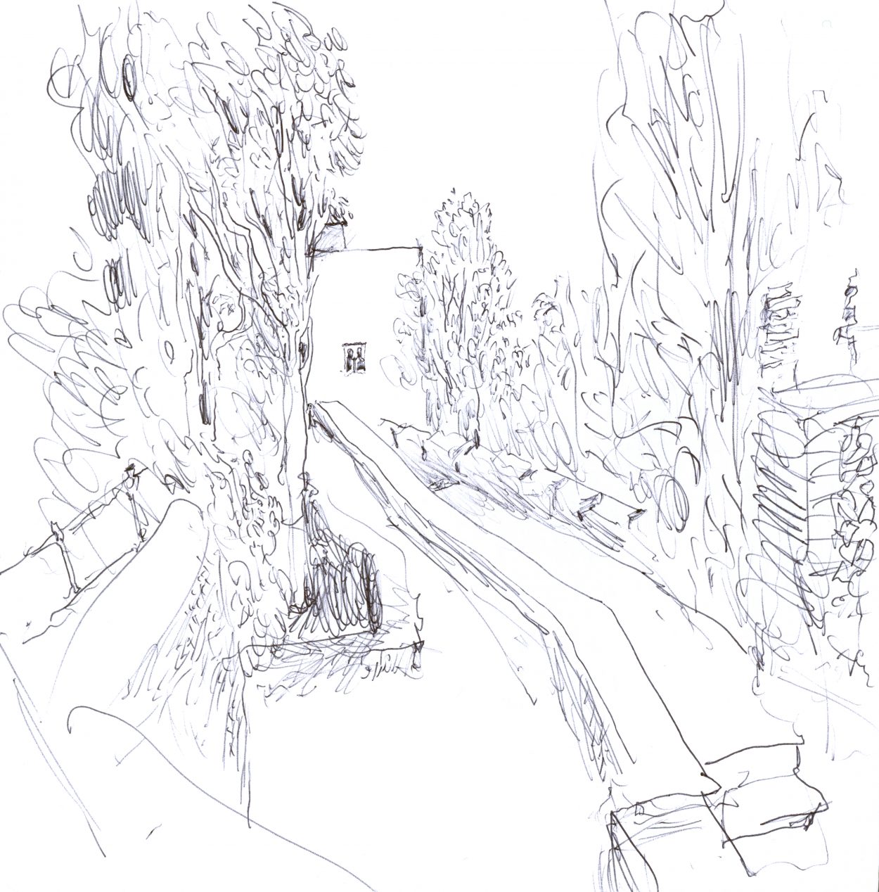 "Tower of the Princesses", sketch by Álvaro Siza. Álvaro Siza Archive.