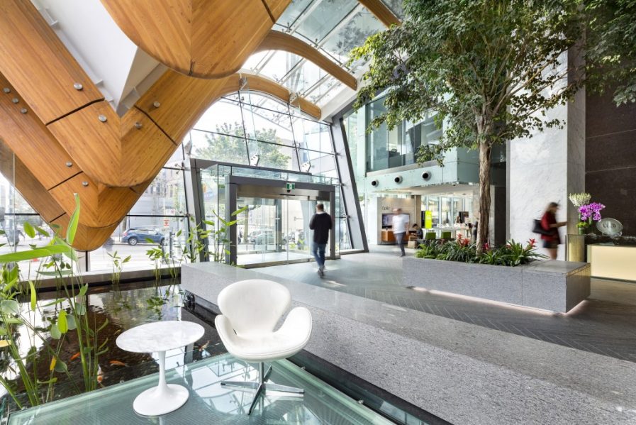 Telus Garden Lobby & Plaza, Henriquez Partners Architects. Photo courtesy of SBID.