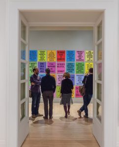 Douglas Coupland’s Slogans for the Twenty-First Century is displayed as part of the exhibition. Photo: CCA Montreal